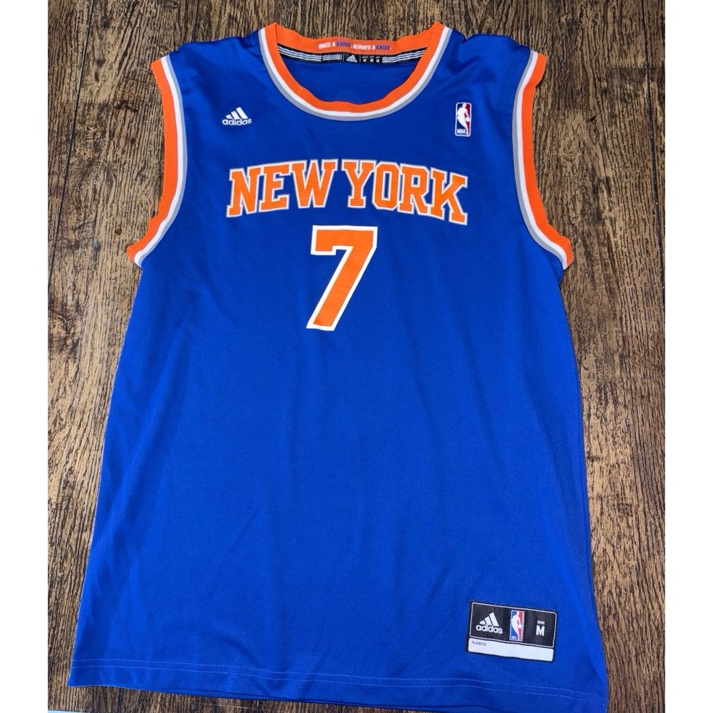 Adidas NBA New York Knicks Carmelo Anthony #7 Men's Jersey Blue Size M